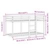 VidaXL Lit superposé avec rideaux rose 90x190 cm bois pin massif, lit, cadre de lit, lit superposé bas, meuble de chambre à 3283906