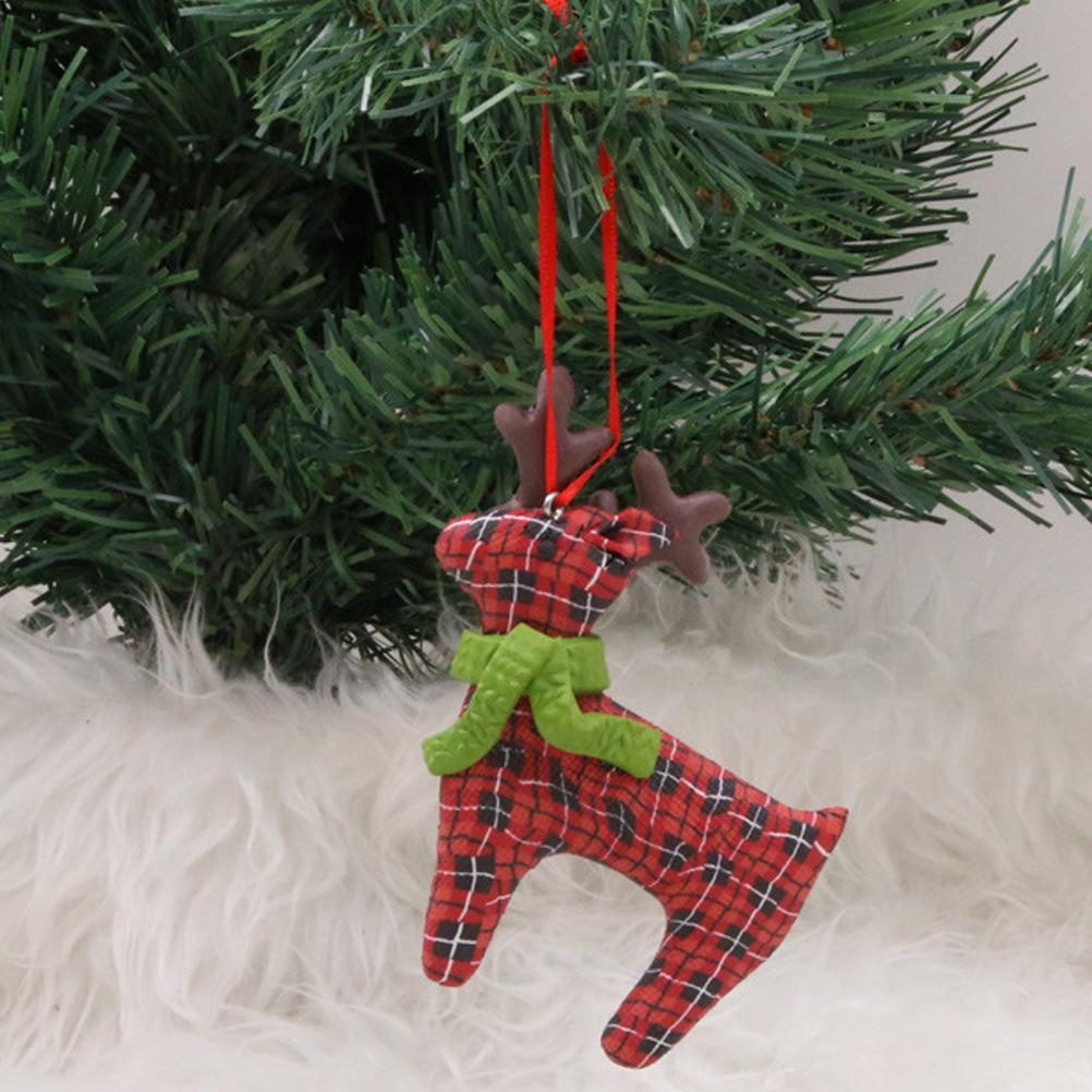 Christmas Tree Cute Elk Decorations Hanging Pendant Soft Pottery Deer Craft Ornament Xmas Ornaments for Home New Year