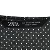 Unused ZARA Dot Pattern Short Sleeve V Neck Mini Dress M Black Women Used