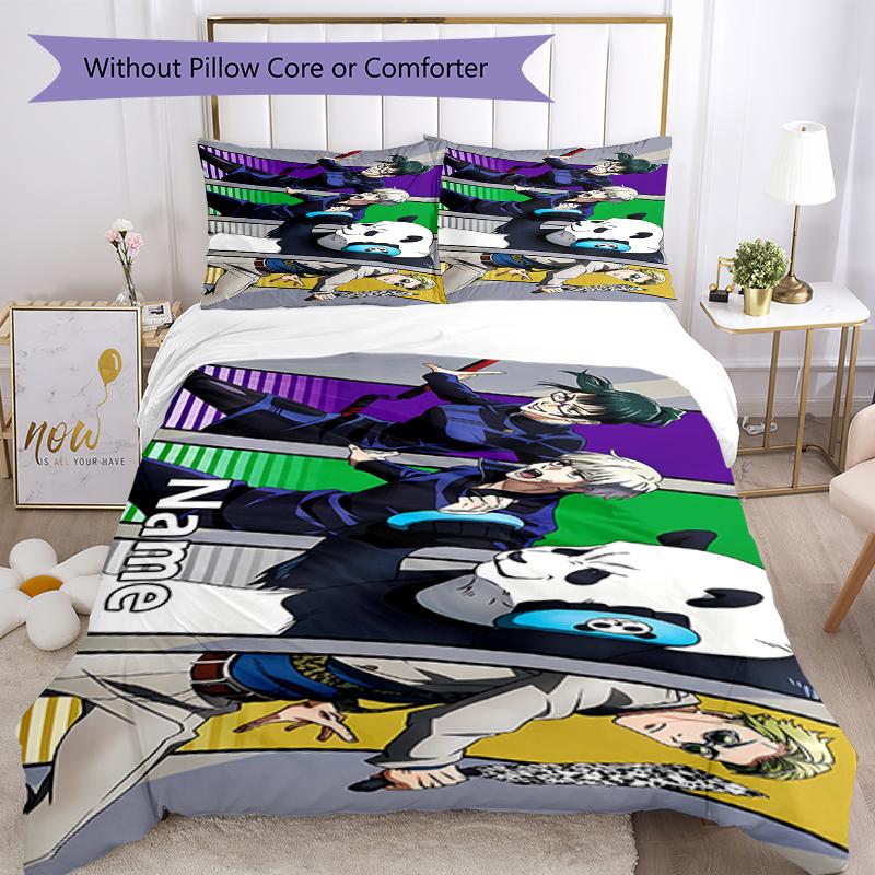 3pcs Custom Name Jujutsu Kaisen Bedding Set Duvet Cover Closure Includes 1 Duvet Cover & 2 Pillowcases, Soft and Comfortable for All Seasons.