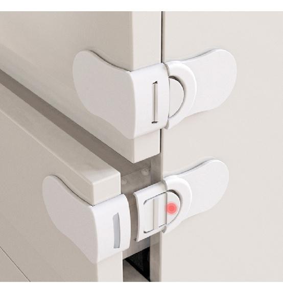 Baby Safety Drawer Lock Anti-Pinching Hand Cabinet Drawer Locks Plastic White Safety Buckle for Children Kids Protection Fuse Holders1