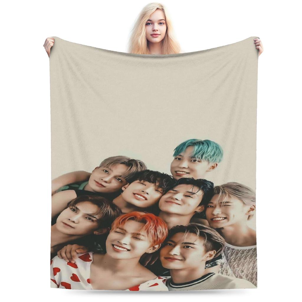Kpop A-AteezS Blanket Soft Comfortable Plush Bedding Throws For Girls Boys Outdoor Flannel Bedspread Bed Cover