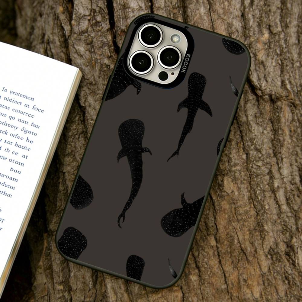 Чехол для телефона с рисунком кита для iPhone 17,16,15,14,13,12,11 Plus,Pro Max,XS,Разноцветная серебристо-черная крышка