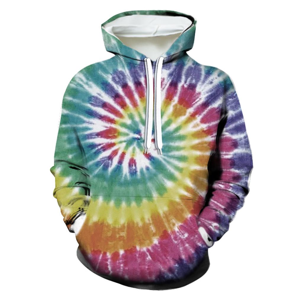Красочные толстовки с капюшоном Tie Dye с 3D-принтом для женщин, модная уличная одежда, свободные свитера, толстовки Y2k, женская одежда