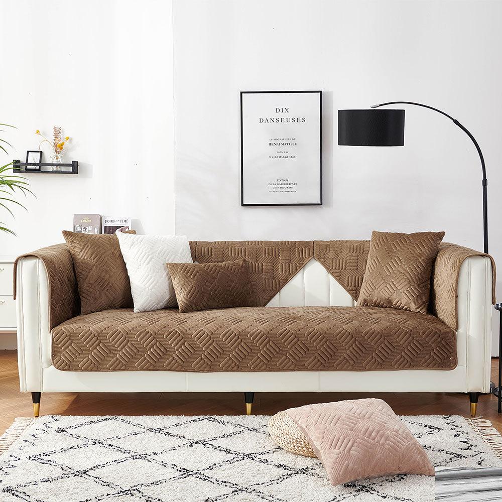 Скандинавская диванная подушка, простая современная бархатная нескользящая подушка с кристаллами, зимняя короткая плюшевая утолщенная подушка для дивана, чехол