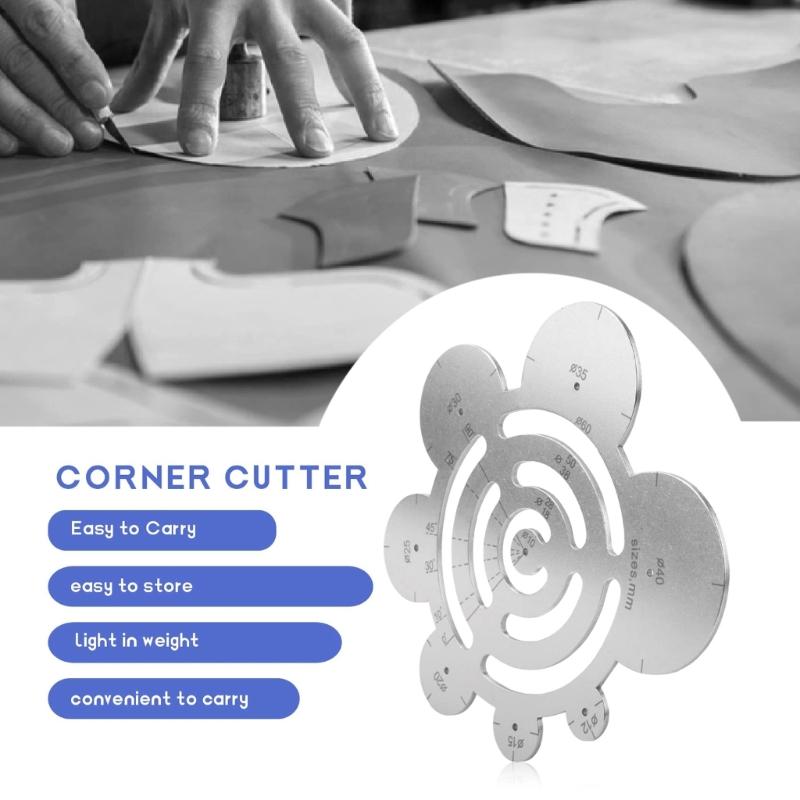 Инструмент для резки кожи Круглый шаблон Угловой пробойник Круглая линейка для резки кожи Угловая линейка для резки кожи