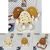 Cute Light Yellow Bear Embroidered Canvas Backpack For Kids Perfect For School And Daily Use