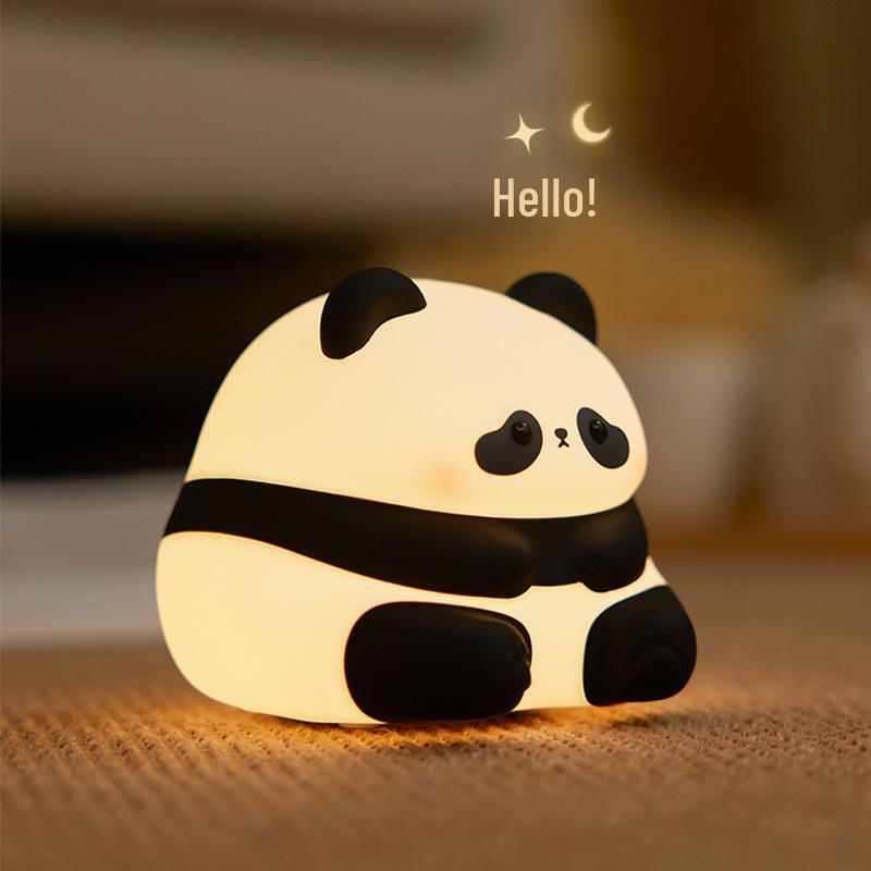 Аккумуляторный силиконовый ночник Panda: Мягкое защитное свечение для глаз в спальне и у кровати