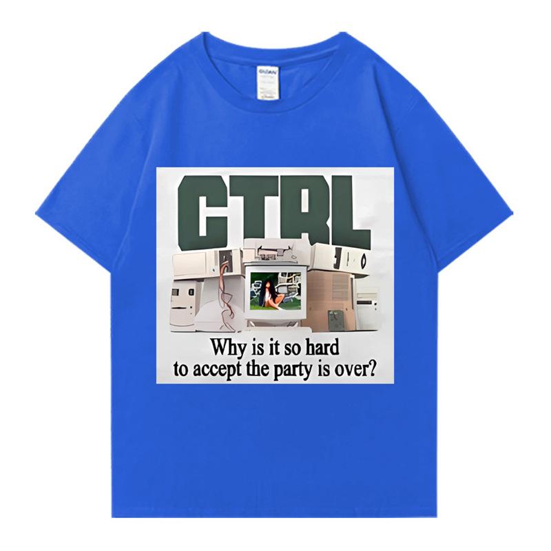 Rapper SZA Ctrl Why Is It So Hard To Accept The Party Is Over Graphic Print Tshirt Unisex WoUnisex Fashion Hip Hop Oversized Tshirt