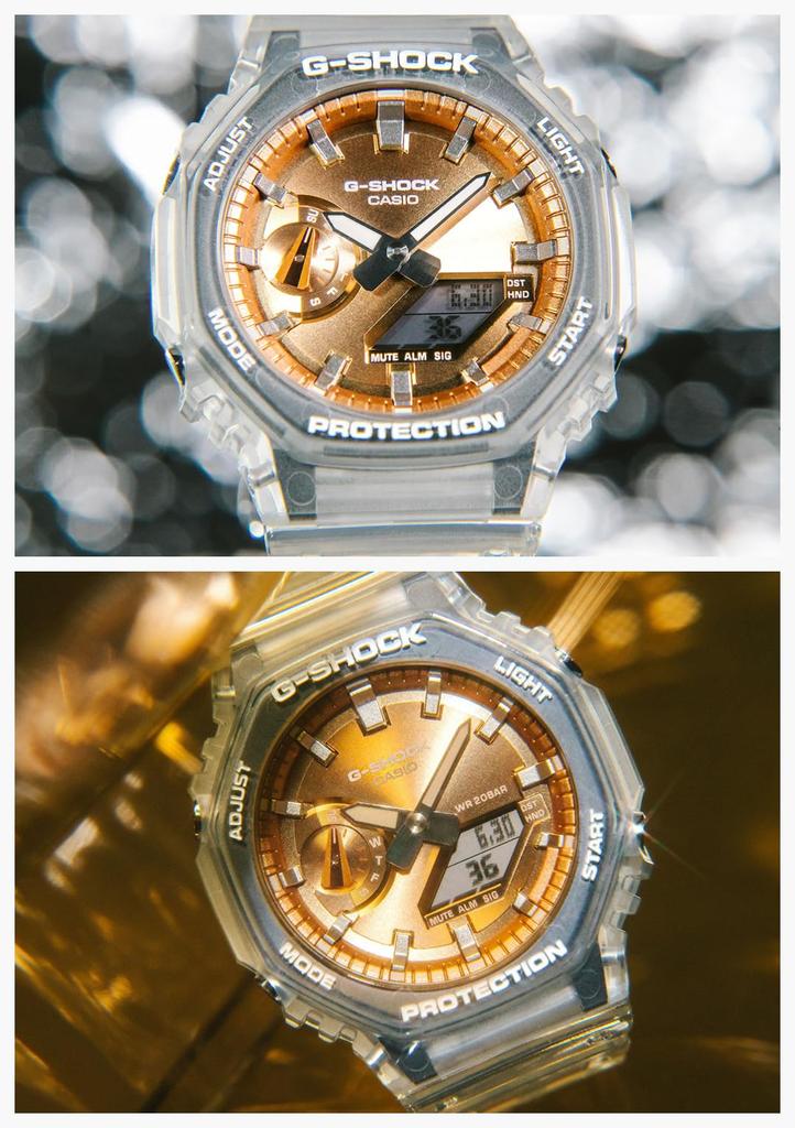 Мужские часы Casio Bright Metallic Dial Clear G-Shock GA-2100BM-7A5JF,