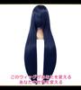 CaseEden Cosplay Wig, Premium, Smooth, Long, 100cm, Blue-Black, 6161