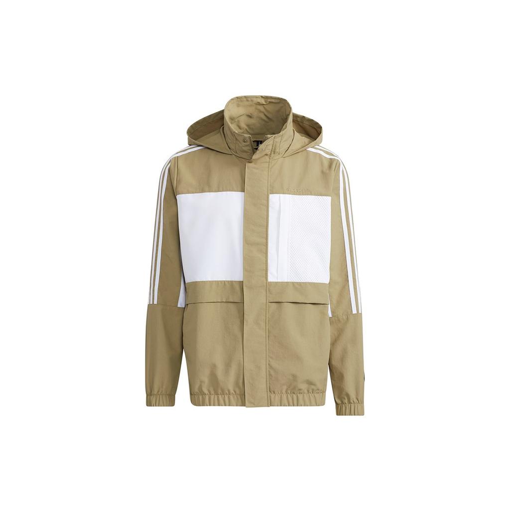 Adidas Neo Casual Sports Jacket with Detachable Hood Men Outerwear Olive H55263