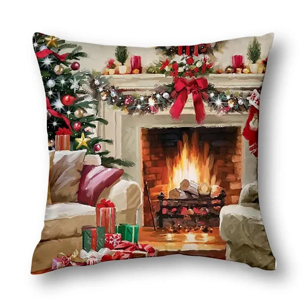 Christmas Cushion Cover Living Room Decoration Cushion Cover Home Decoration Pillowcase Art Cushion Cover 45X45Cm
