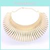 Fashion Solid Color Curved Design Women Metal Necklace Collar For Daily Use