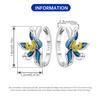 S925 Silver Blue Orchid Flower Earrings Hoop Earrings Women Jewelry Trendy Anniversary Gifts