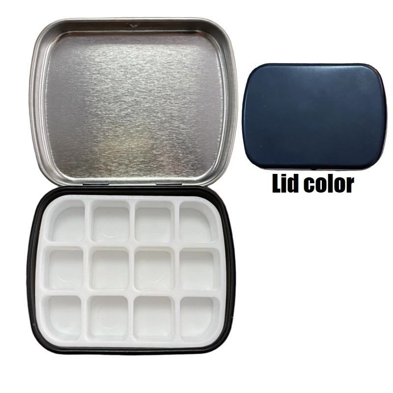 12grid Mini Palette Watercolor Box Portable Empty Watercolor Metal Box for Art Use TSH02