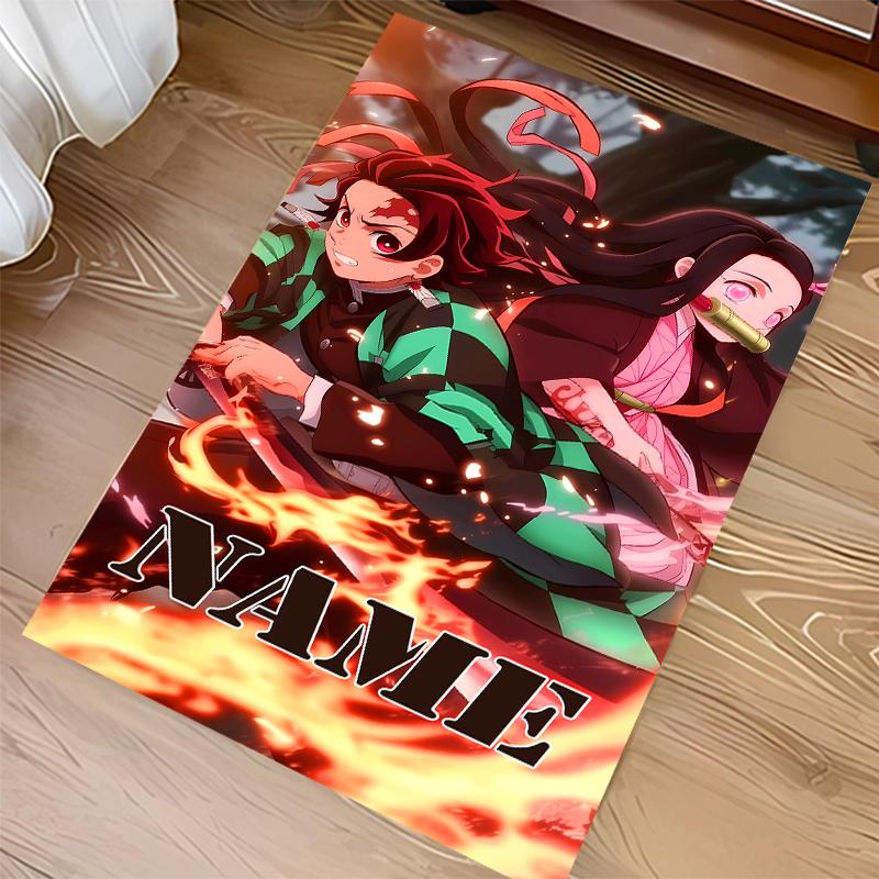 Custom personalization Demon Slayer Tanjiro Kamado Print Area Rug - Soft, Washable Non-Slip Indoor Mat,Living Room,Home&Office Decorative Rug