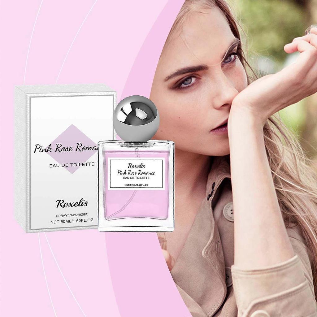 Roxelis Pink Rose Charm Perfume, Pink Rose Long-Lasting Fragrance, Charming And Alluring Perfume, Cologne Pheromone Fragrance