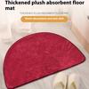 Полукруглый дверной коврик, нескользящий входной коврик, однотонный плюшевый напольный коврик для домашнего интерьера, входной двери, коридора, ванной комнаты