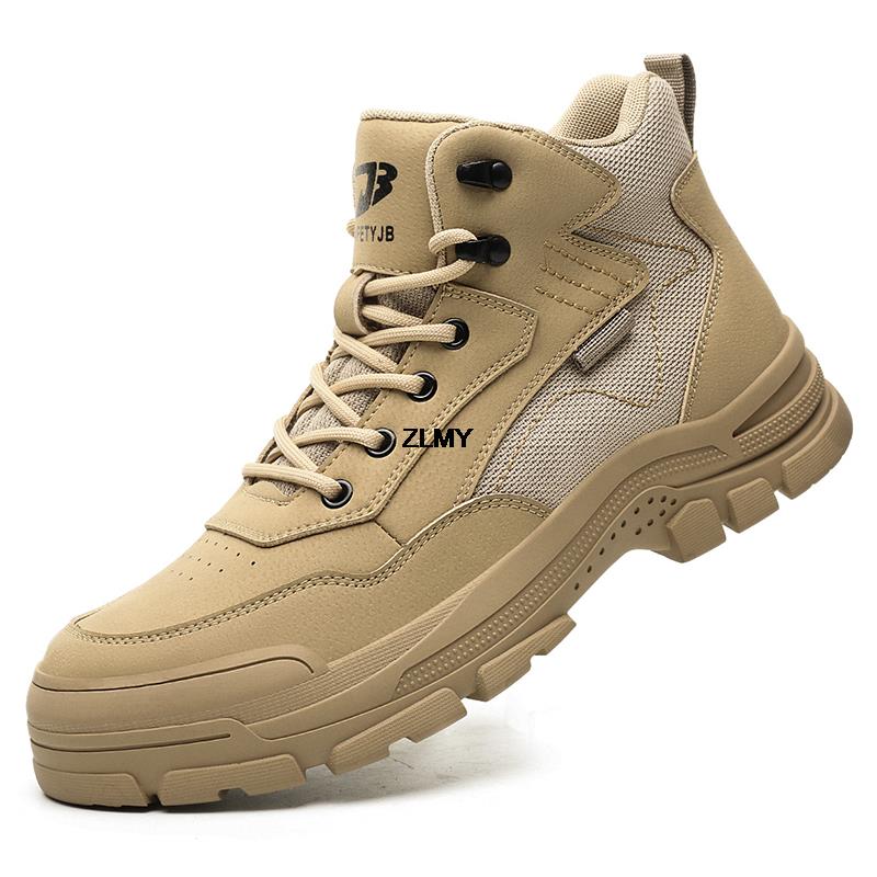 Модные рабочие ботинки с защитой от искр, мужские рабочие ботинки со стальным носком, устойчивые к проколам, противоударные защитные ботинки, высокие мужские ботинки для строительства, новые
