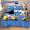 Minions Blue Background Print 3Pcs Bedding Setduvet Cover With 2 Bedropillowcase Home Birthday Gift