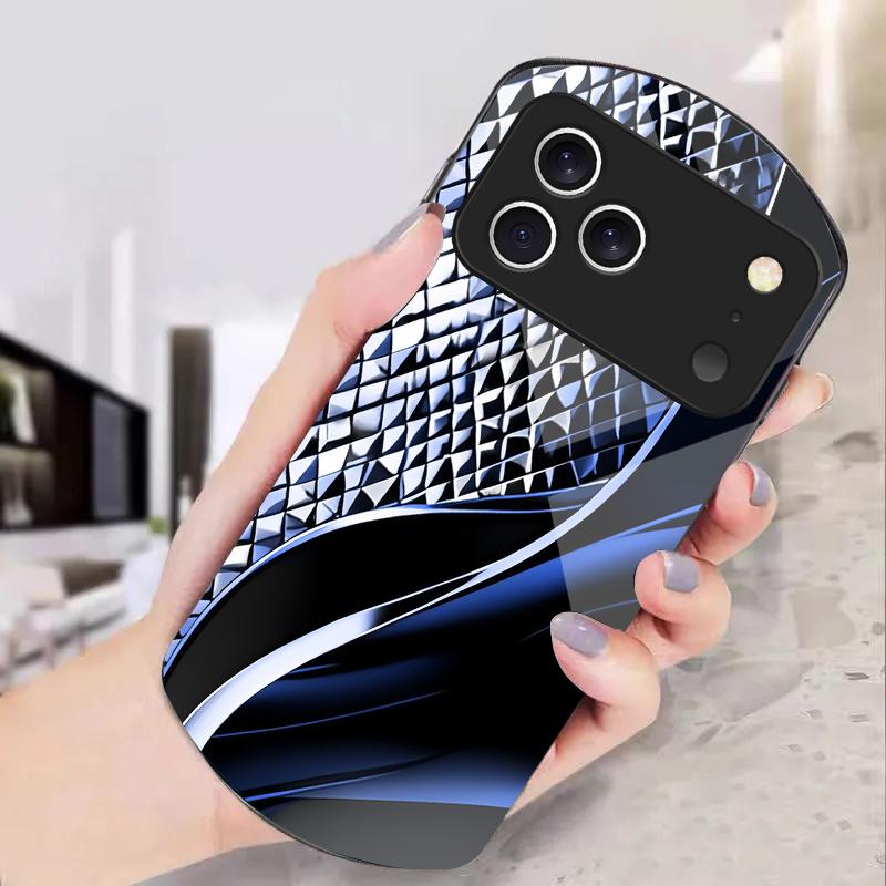 Абстрактная Геометрия Искусство Для iPhone 17 16 15 14 Pro 13 Plus 12 mini 11 Pro Max XR X S 7 8 Эллиптический Закаленный Стеклянный Чехол для Телефона