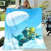1pc Monsters University Printing Blanket - Soft, All-Season Throw for Living Room, Bedroom,Personalized Gift with Adorable Cartoon Design