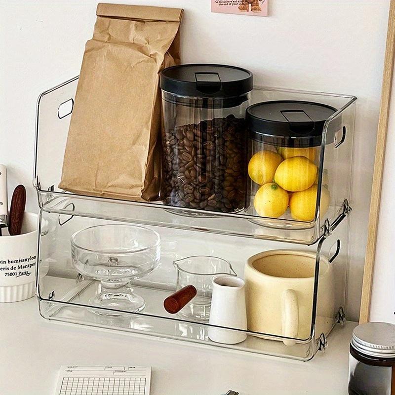 2 шт. настольный прозрачный органайзер, органайзер для кружек и чашек чая, органайзер для кофе и закусок и полка для средств по уходу за кожей