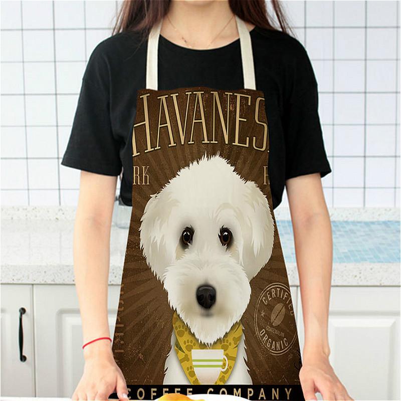 Кухонный фартук, эскиз, одежда для мопса, собаки, кошки, хлопковые льняные фартуки без рукавов с принтом для мужчин и женщин, таблетка для уборки дома Delantal