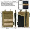 VIPERADE VE18 EDC Pouch for Men, Pocket Organizer with 3 Slots, 2 Zipper Pockets, Velcro Closure, and Multi-Tool Pouch (Tan)