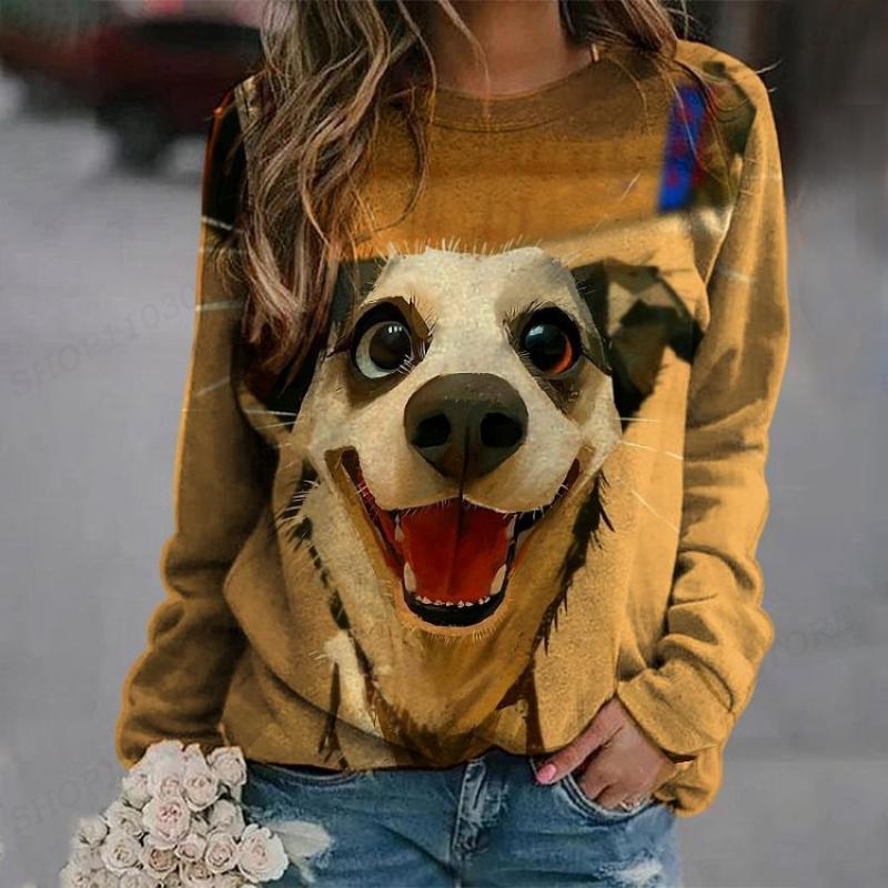 Толстовка для домашних животных с 3D животным принтом, с круглым вырезом, с длинными рукавами, толстовки в стиле Харадзюку, пальто высокого качества, спортивный костюм для девочек, женские Sudaderas