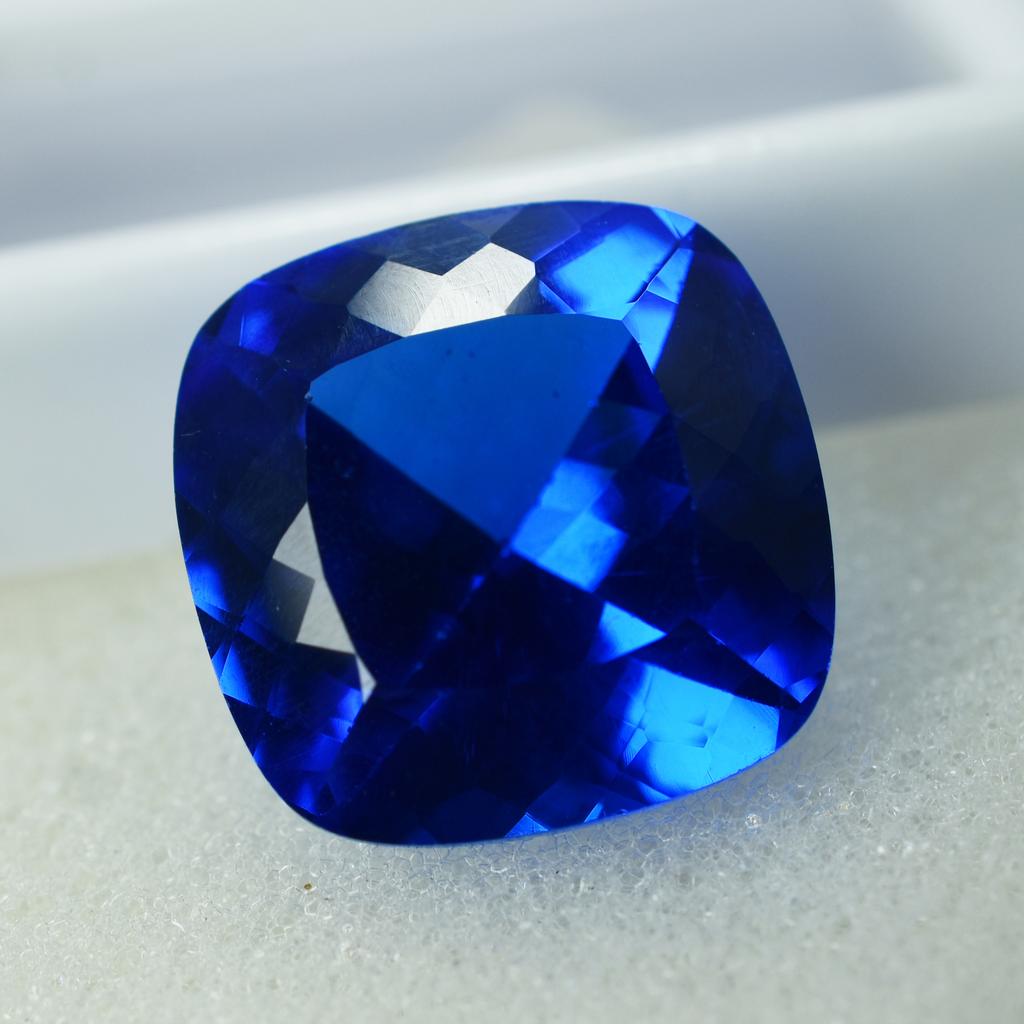 Natural Blue Tanzanite Loose Gemstone 24.40 ct Square Cushion Shape for Jewelry Making and Crafts