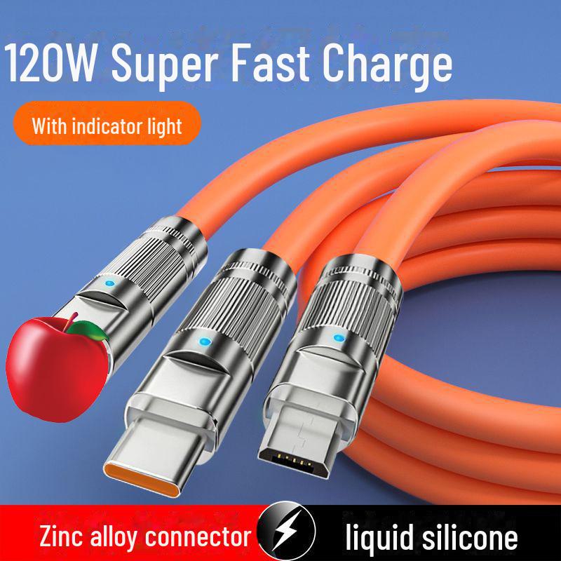 JIKE 120 Вт 3-в-1 сверхбыстрый зарядный кабель для устройств Apple, Huawei, Type-C, Android