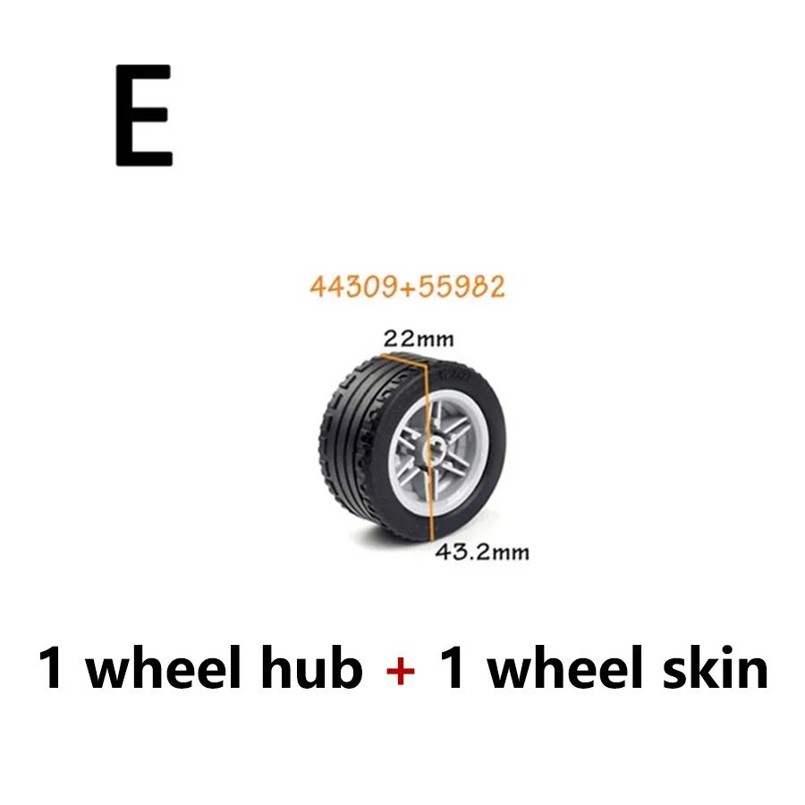 1Pcs Technical Tire & Wheel Hub Building Blocks Compatible with MOC Car Truck Parts