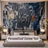 Custom Name Text Tapestry Korn Personalized Polyester Wall Tapestry For Bedroom And Room