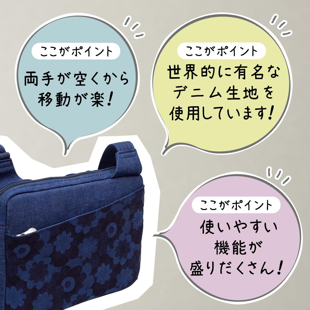 Сумка Sacoche Сумка через плечо Легкая тонкая мини-сумка через плечо Сделано в Японии Okayama Denim Margaret Сумка для тела День матери Подарок на день рождения