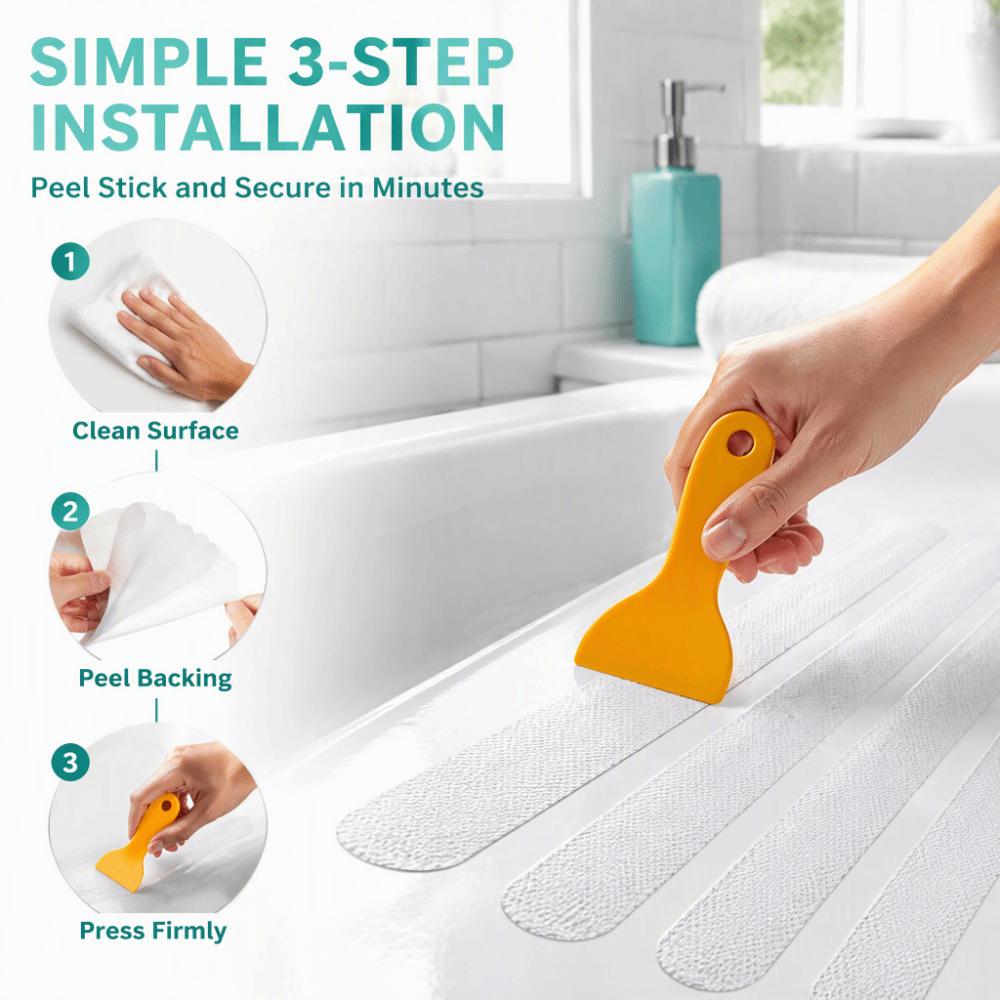 Self Adhesive Non Slip Strip PEVA Bathtub Sticker Durable Anti Slip Sticker  Shower Stairs