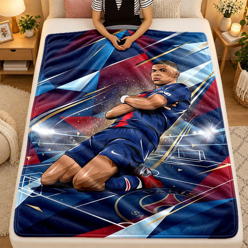 Flannel BlanketKylian Mbappe Warm Soft Throw Blanket for Indoor Sofa Bed Living Room Use