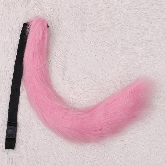 Косплей Поддельный лисий хвост Мягкий нечеткий плюш сплошной цвет Регулируемая окружность талии Резинка для выступлений Клубные танцевальные костюмы Опора Искусственный