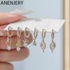 Zircon Star Eye Crown Victory Gesture Hoop Earrings For Women Lucky Handmade 6-piece Earrings Set