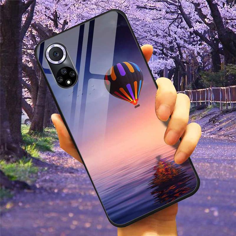 Чехол для Honor 50 Pro Закаленное Стекло Звездный Мрамор Жесткая Задняя Крышка для Телефона Huawei Honor 50 Чехлы Honor50 Защитные