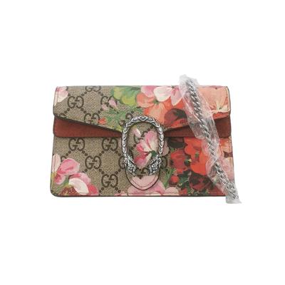 [Б/У] Сумка через плечо Dionysus GG Blooms с пряжкой в виде головы тигра, логотипом и принтом герани, на цепочке - Очень хорошее состояние #2YQXAN