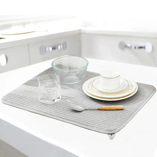 2 шт. большой коврик для сушки посуды, ультра-толстые нескользящие, суперабсорбирующие кухонные подушечки для сушки посуды, сушилки для посуды