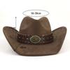 Замшевая шляпа Fedora Ковбойские шляпы в стиле вестерн Замшевая ковбойская шляпа в стиле вестерн Мужская и женская ковбойская шляпа с большими полями с каплевидным верхом