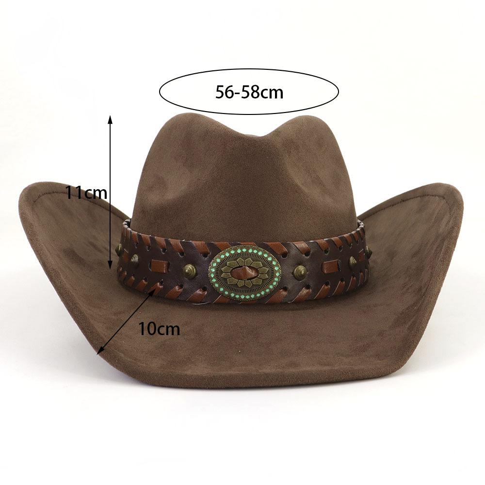 Замшевая шляпа Fedora Ковбойские шляпы в стиле вестерн Замшевая ковбойская шляпа в стиле вестерн Мужская и женская ковбойская шляпа с большими полями с каплевидным верхом