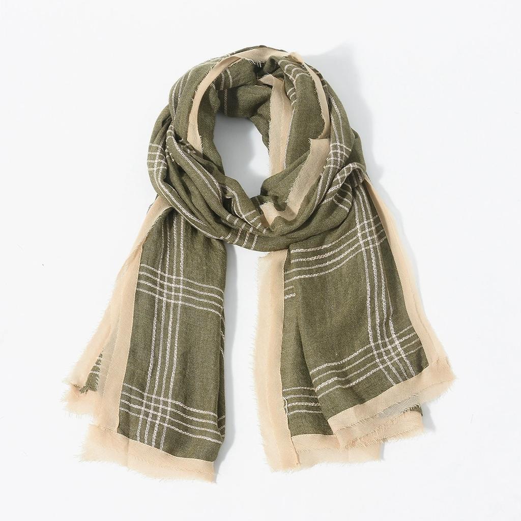 Men's Patchwork Striped Autumn/Winter Jacquard Scarf New Warm Personalized Black Scarf for Men
