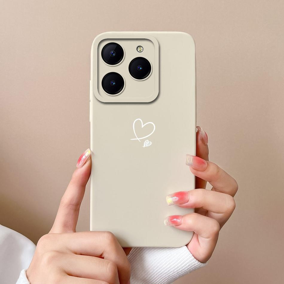 Чехол для телефона Realme C63 C61 Задняя крышка с рисунком Сердце Бабочка Для Oppo Realme C 61 C 63 Мягкий Жидкий Силикон Защита Камеры Fundas