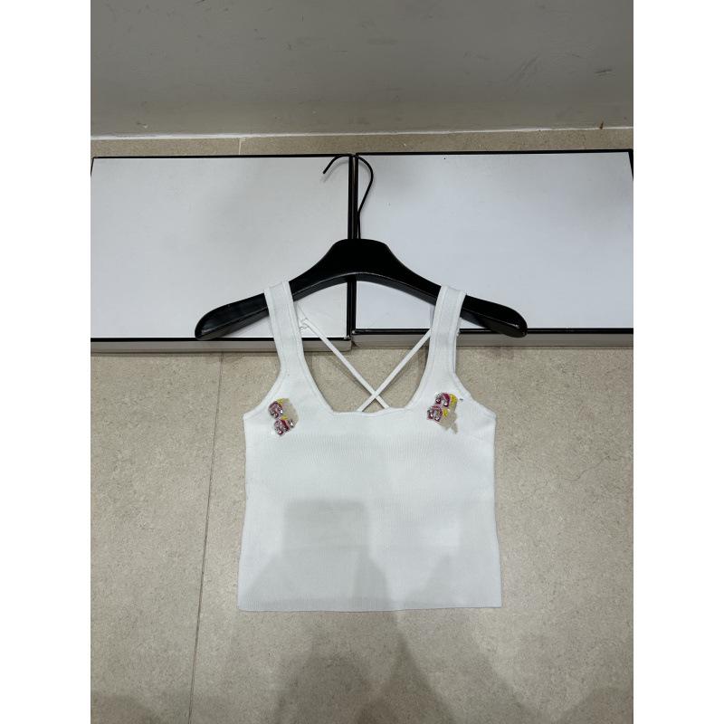 Summer Slim Fit 3D Letter Embroidered Knit Vest