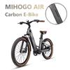 MIHOGO AIR Carbon Step-thru E-Bike, 750W, 48V 19.2Ah, T800 Frame, 26"x2.5" Color Tyre, Thumb Throttle, Oil Disc Brakes