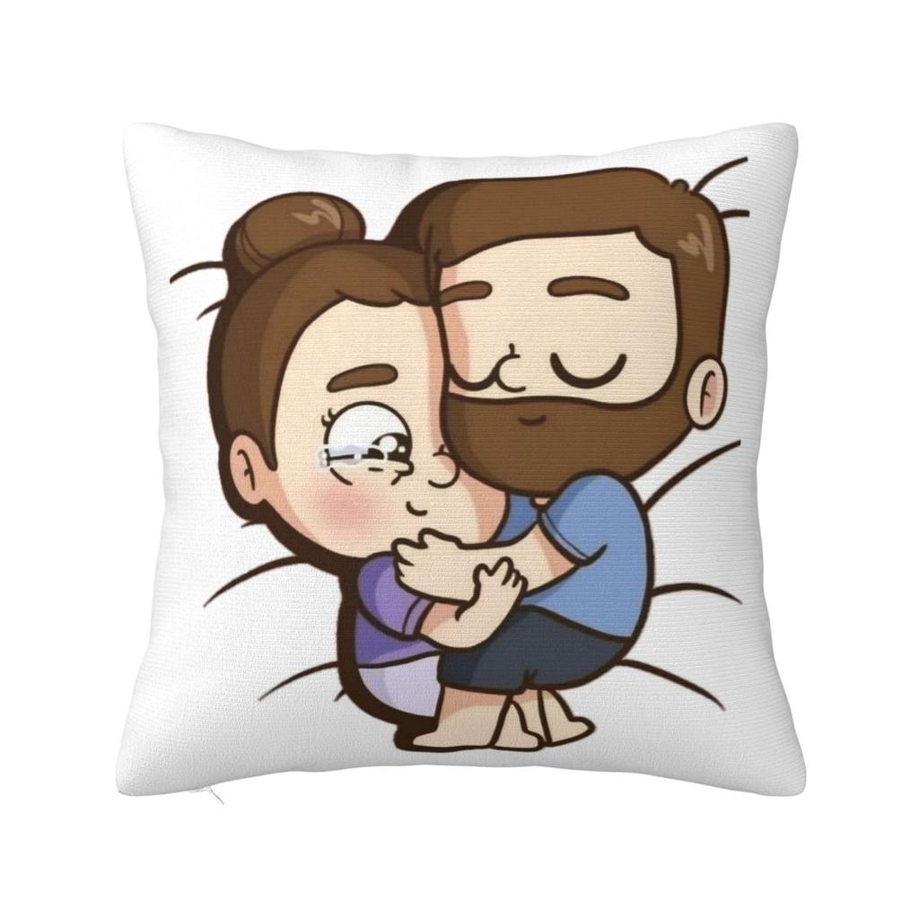 Winter Days Together Pibubear Square Pillowcase Cushion Cover Pillow Case Throw Pillow Cover for Home Sofa Living Room